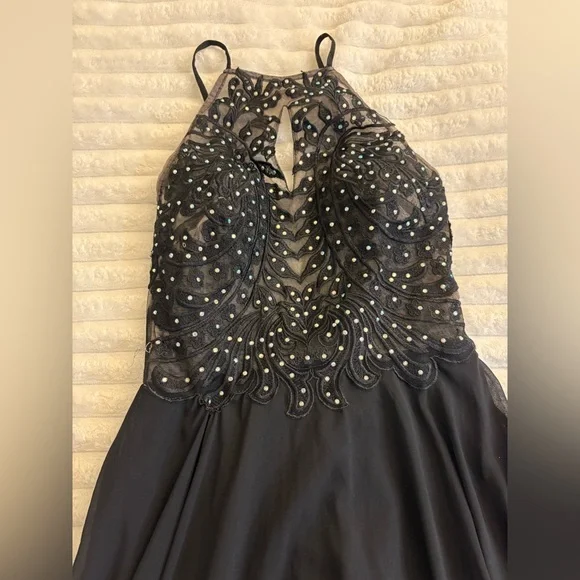 Stacy Sklar Black Embellished Prom Dress - Picture 2 of 6